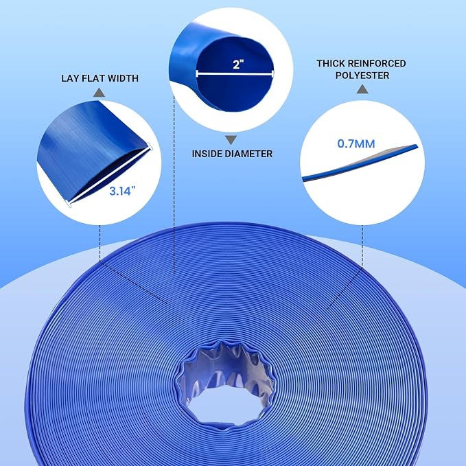 Poolvio Backwash Hose 2" x 100 ft, Tear-Resistant & Leak-Free - Image 3