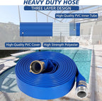 1" x 50 ft Backwash Hose for Swimming Pools, Heavy Duty PVC Lay Flat Water - Image 3