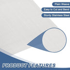 uxcell 120 Mesh 39" x 10" Woven Wire Mesh, 316 Stainless Steel Air Vent Filter - Image 3