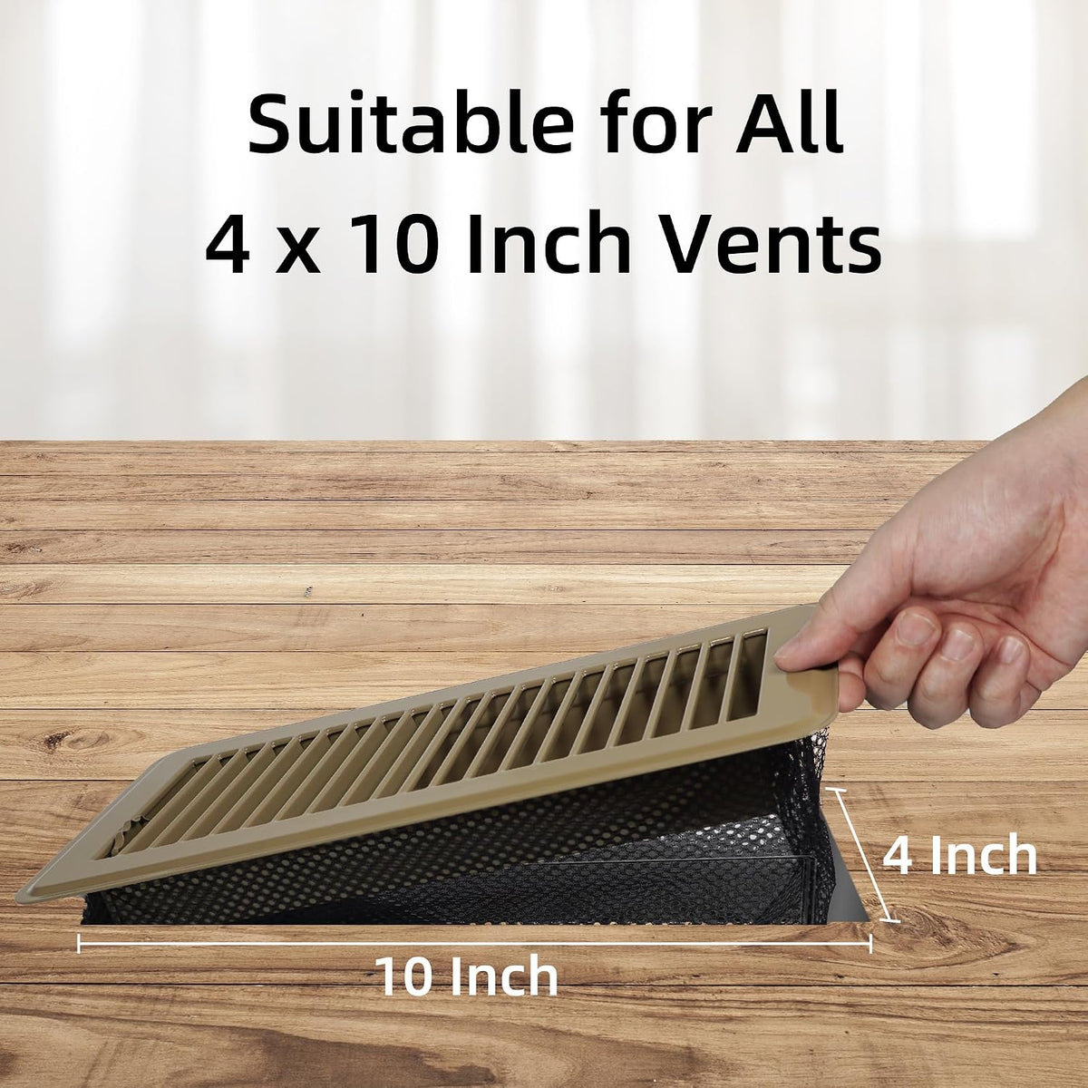 4-Pack Floor Register Cover Net Traps with 4 Steel Frames(Anti-snag)