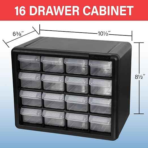Akro-Mils 16-Drawer Plastic Drawer Storage Cabinet