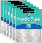 Nordic Pure 20x20x1 Pleated Air Filters MERV 14 Plus Carbon 6 Pack by NordicPure