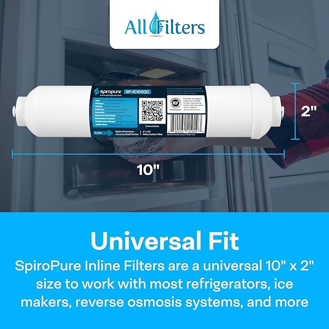 SpiroPure Inline Filter NSF Coconut Shell Granular Carbon Water Filter - Image 4