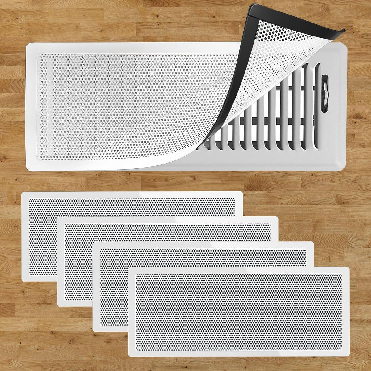 4 PCS White Magnetic Vent Covers - 5.5"x12" Magnetic Air Vent Screen