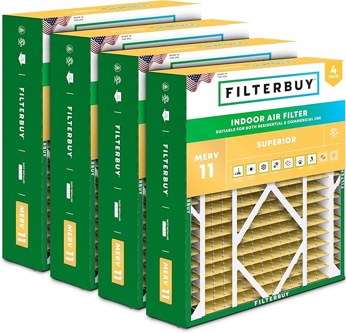 Filterbuy 24x25x5 Air Filter MERV 11 Superior Pet & Allergy Defense, by Filterbuy