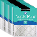 Nordic Pure 20x20x1 Pleated Air Filters MERV 14 Plus Carbon 12 Pack by NordicPure