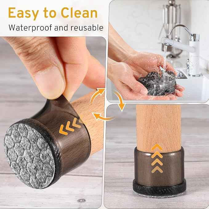 24PCS Extra Small Chair Leg Floor Protectors, Furniture Sliders, Chair Leg