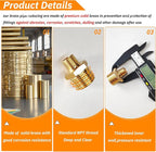 2pcs 1/2" NPT x 1/4" NPT Brass Nipple, 1/2 to 1/4 Adapter Fitting Reducing - Image 3