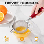 U-Taste Small Fine Mesh Strainer: 18/8 Stainless Steel 3.35in 30 Mesh Kitchen - Image 3