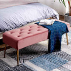 DUHOME Modern Velvet Ottoman Bench, Button-Tufted Upholstered Bedroom Benches