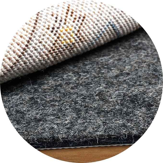 BAGAIL Felt and Natural Rubber Backing Rug Pads 1/8” Thick, Round 4 Feet Non