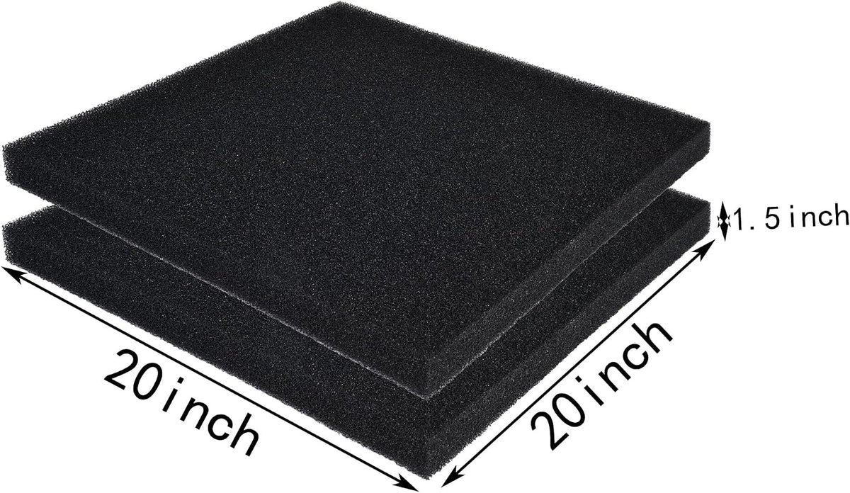 Hipanda 2 Pack Aquarium Bio Filter Sponge Pad 20"x20"x1.5",20PPI