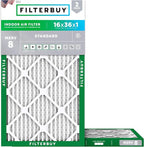 Filterbuy 16x36x1 Air Filter MERV 8 Essential Dust & Allergy Defense, by Filterbuy