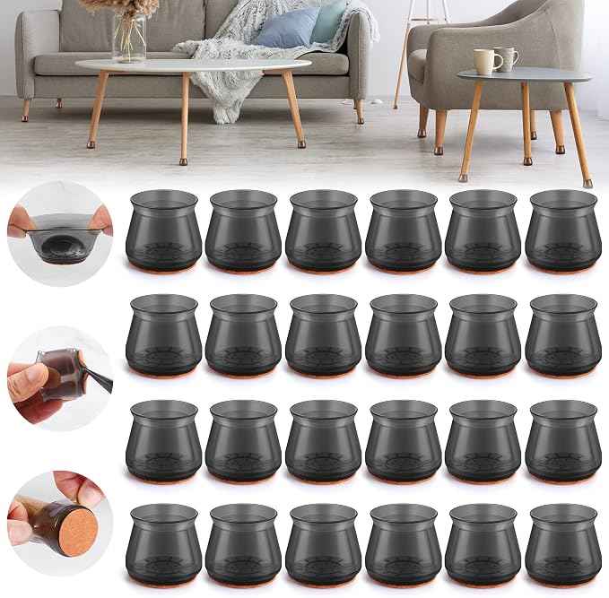 24PCS Upgraded Silicone Chair Leg Floor Protectors