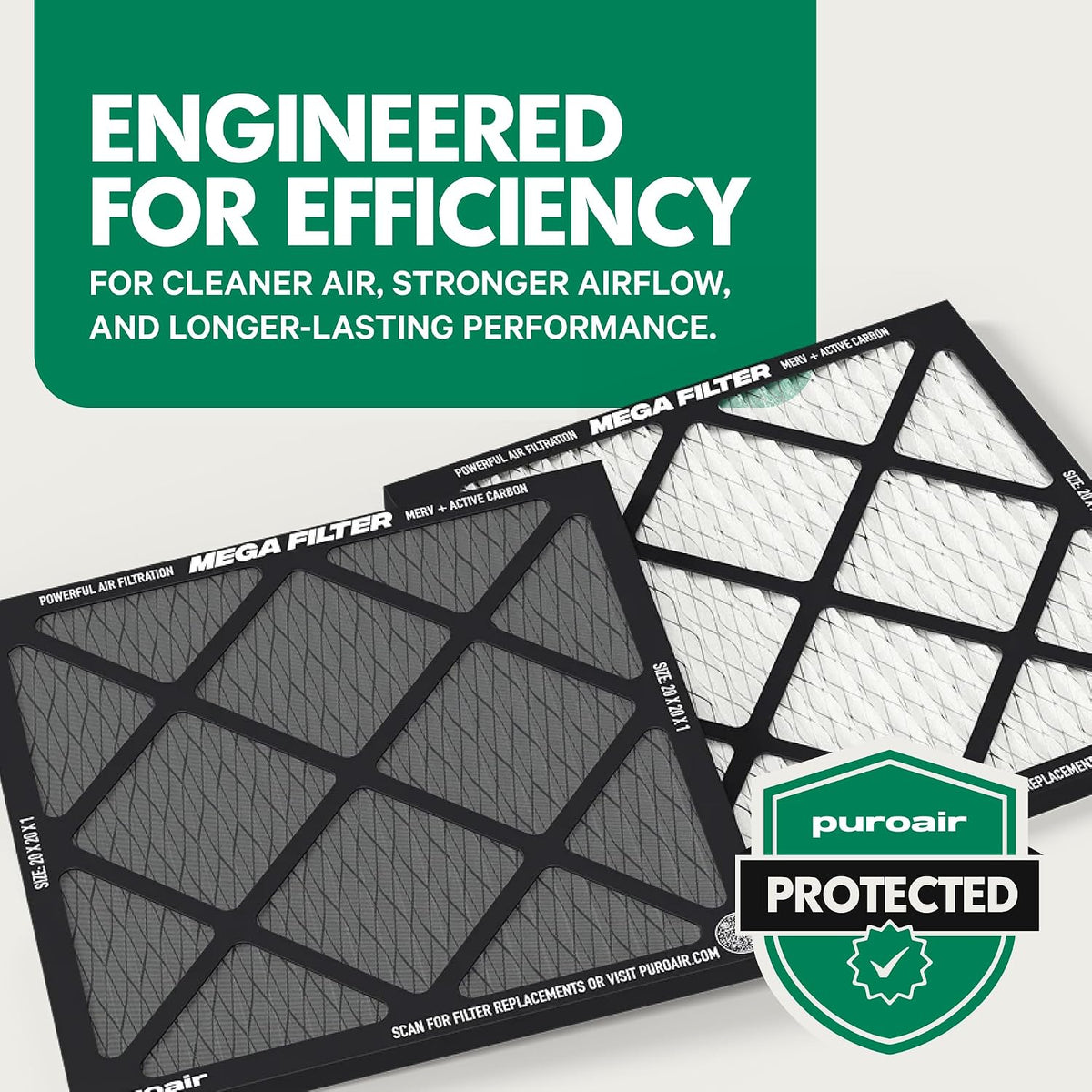 MegaFilter 12x12x1 Air Filter MERV 13 HVAC Furnace Filter (1-Pack)