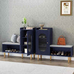 HLR Storage Bench Set of 2, L-Shaped Storage Cabinet