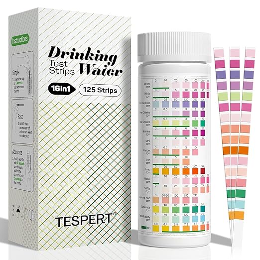 TESPERT Drinking Water Test Strips 125ct 16 in 1 – 30s Quick Screening by TESPERT