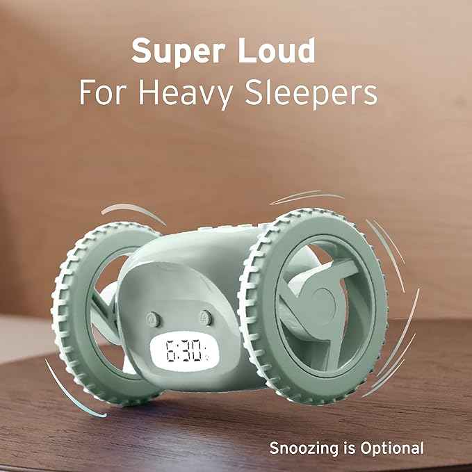 CLOCKY Extra Loud Alarm Clock for Heavy Sleepers on Wheels Rolls Runs Away