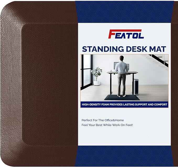 FEATOL Anti Fatigue Mat for Standing, 9/10 Extra Thick Ergonomic Standing Desk