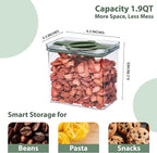 4-Pack Airtight Pantry Containers, 1.9 QT Clear SAN Food Storage Jars - Image 2