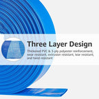 1.25" x 100 FT Pool Backwash Hose, Heavy Duty PVC Discharge Hose, Lay Flat - Image 2