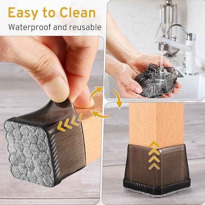 24PCS Extra Small Chair Leg Floor Protectors, Furniture Sliders, Chair Leg