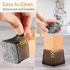 24PCS Square Chair Leg Floor Protectors, Furniture Sliders, Chair Leg Protectors