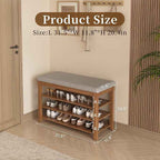 Solid Wood Shoe Bench with Storage, Flip-Top Soft-Close Lid, Adjustable Shelves