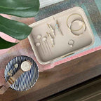 SANZIE Luxury Leather Tray Desktop Storage Catchall Organizer Decorative Tray