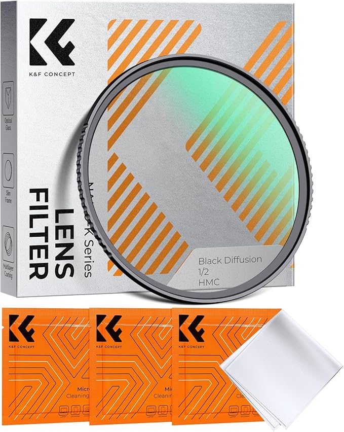 K&F CONCEPT 62mm Black Diffusion 1/2 Filter Mist Cinematic Effect Filter by KFCONCEPT