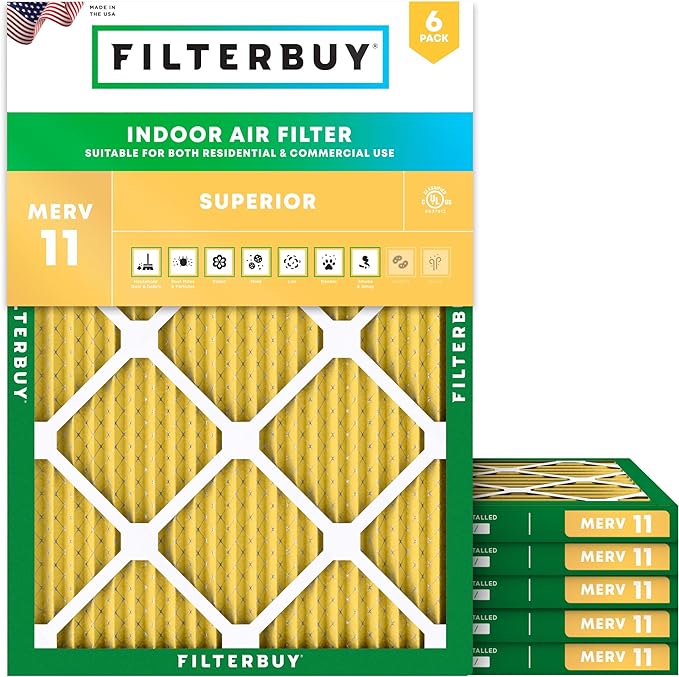 Filterbuy 18x22x1 Air Filter MERV 11 Superior Pet & Allergy Defense, by Filterbuy
