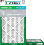Filterbuy 10x20x1 Air Filter MERV 8 Essential Dust & Allergy Defense, by Filterbuy