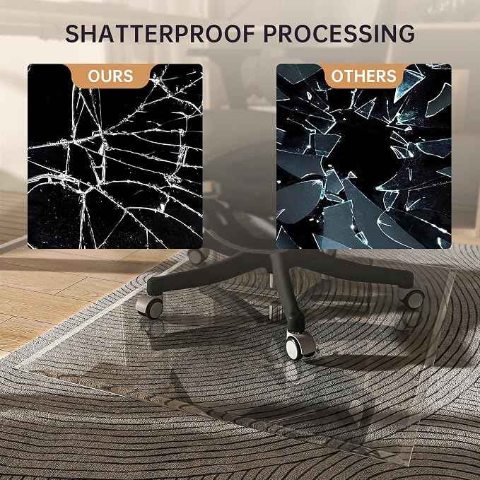 36“ x 36” Beveled Edge Glass Chair Mat