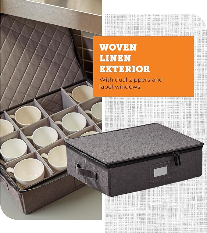 storageLAB Cup and Mug Storage Containers, Hard Shell Storage Case - Image 6