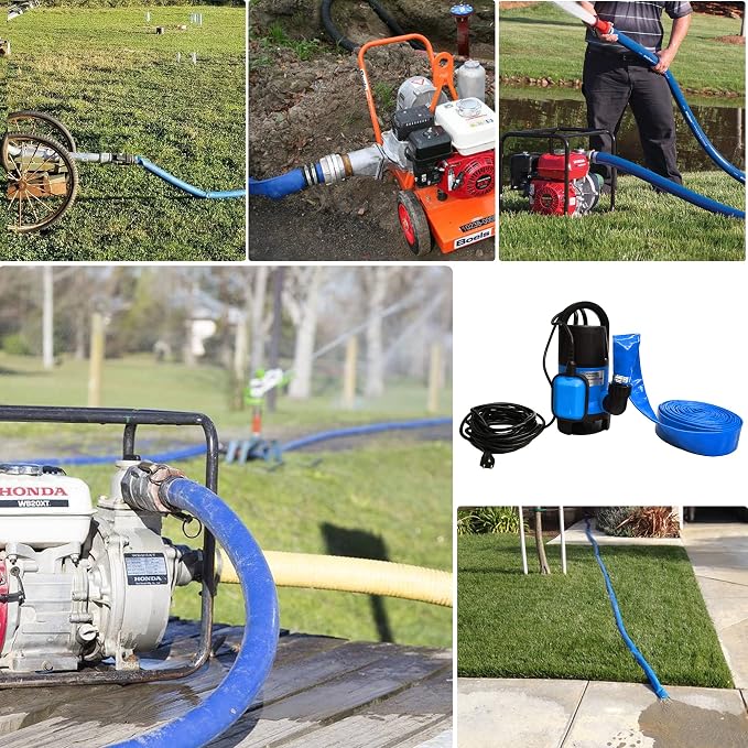 DAVCO 3" x 50 ft Pool Backwash Hose, Heavy Duty Reinforced Blue PVC Lay Flat - Image 9