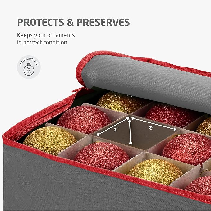 ZOBER Large Christmas Ornament Storage Box - Image 8