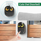 Wireless Doorbell, Cute Owl Doorbell Weatherproof IP55 Outdoor Remote Push