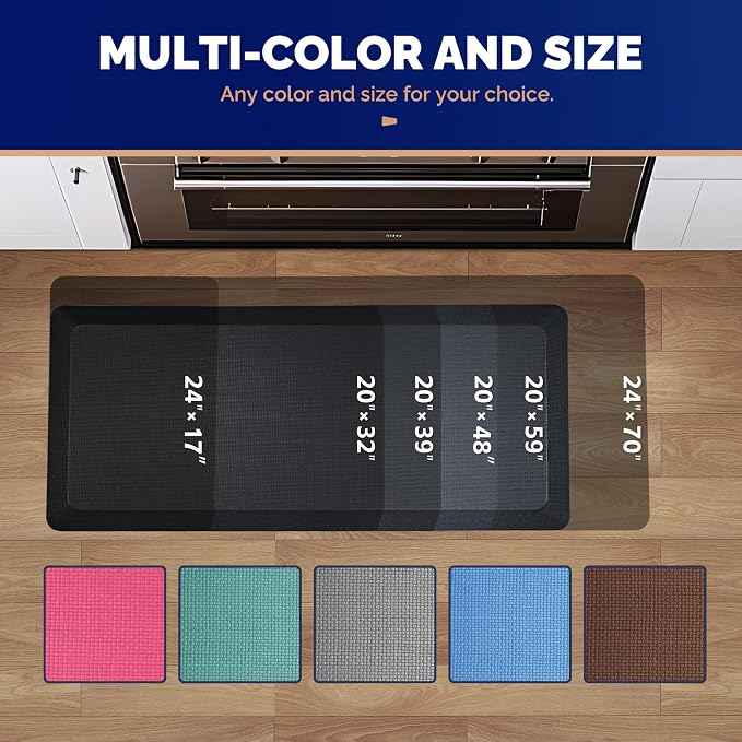 FEATOL Anti Fatigue Mat for Standing, 9/10 Extra Thick Ergonomic Standing Desk