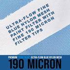 TCP Global - 190 Micron Filter Tips Ultra-Fine Paint Strainer - Pure Blue Nylon - Image 3