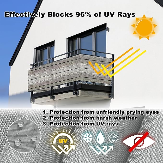 Privacy Screen Protector 3' x 26.2' UV-Resistant Visibility Reduction Outdoor - Image 4