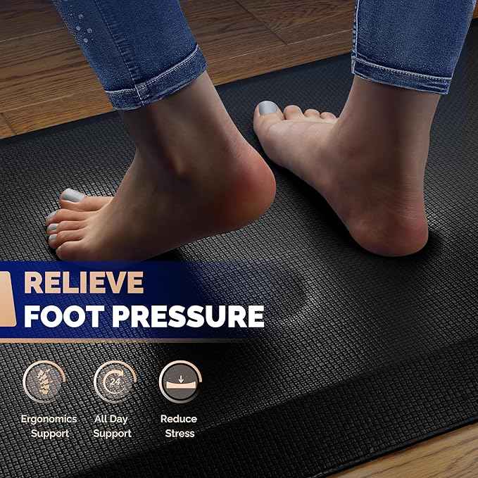 FEATOL Anti Fatigue Mat for Standing, 9/10 Extra Thick Ergonomic Standing Desk