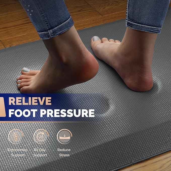 FEATOL Anti Fatigue Mat for Standing, 9/10 Extra Thick Ergonomic Standing Desk