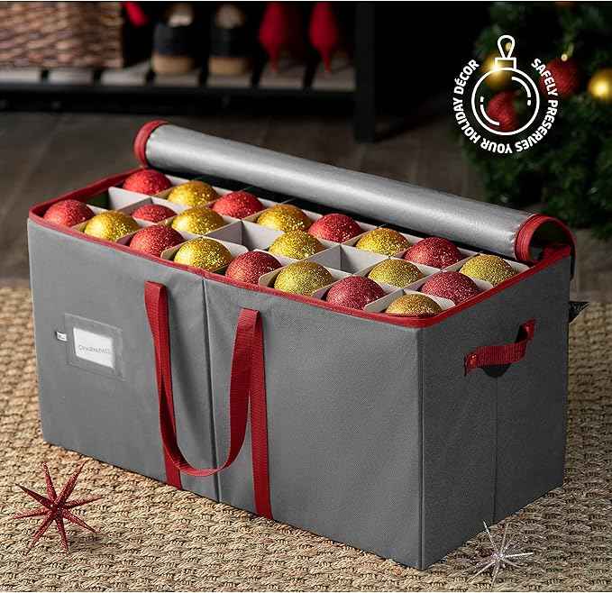 ZOBER Large Christmas Ornament Storage Box