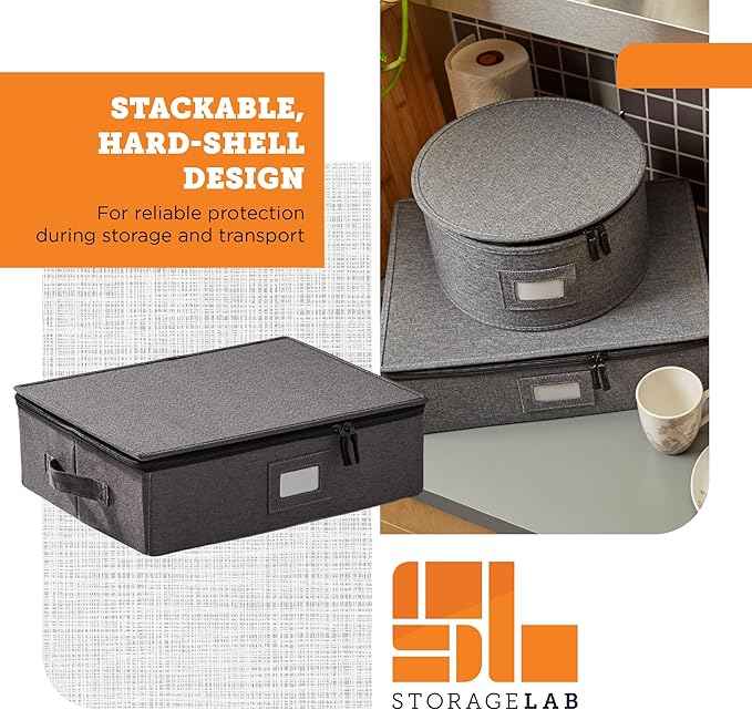 storageLAB Cup and Mug Storage Containers, Hard Shell Storage Case