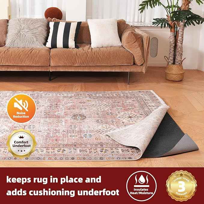 BAGAIL Felt and Natural Rubber Backing Rug Pads 1/8” Thick, 2 x 3 Ft Non Slip