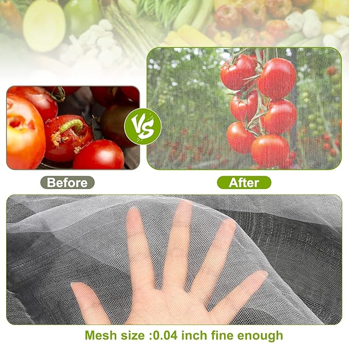 Garden Netting, 2 Pack 10x33Ft Ultra Fine Mesh Netting Pest Barrier Protection - Image 5