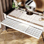 Oirlv Premium White Leather Stackable Jewelry Tray Ring Holder Organizer
