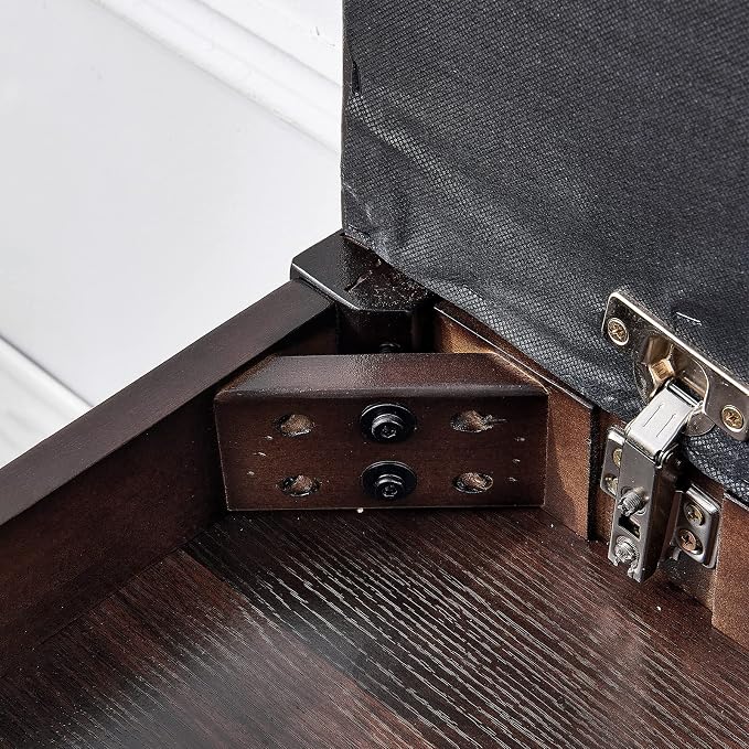 Shoe Storage Bench with Cushion, Entry Bench with Storage Solid Wood Shoe Bench - Image 6