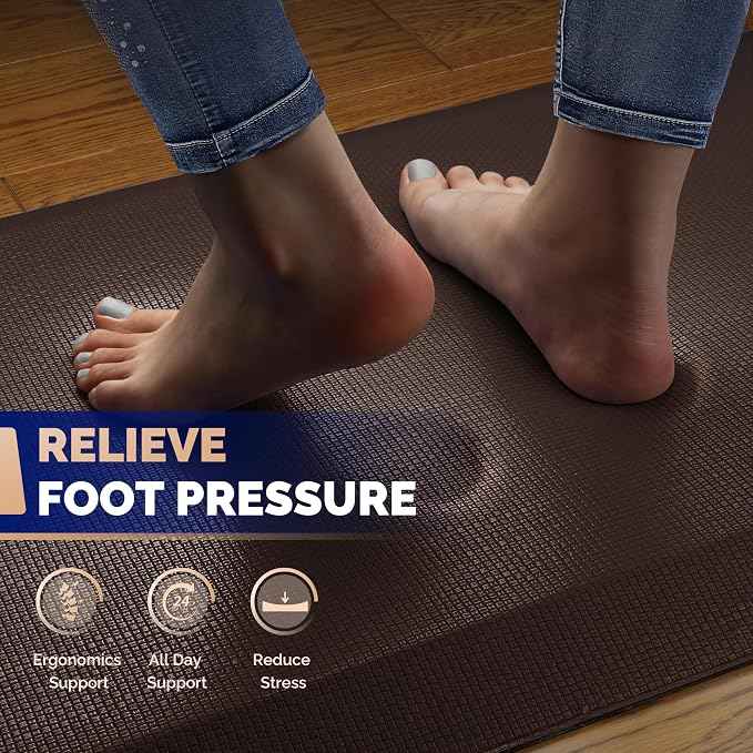 FEATOL Anti Fatigue Mat for Standing, 9/10 Extra Thick Ergonomic Standing Desk