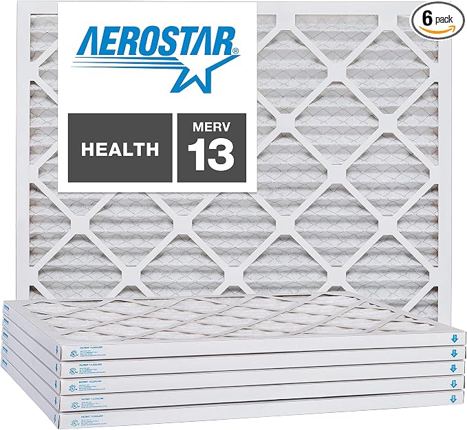 Aerostar 24x28x1 MERV 13, Pleated Air Filter, Box of 6, Made in the USA by AirFiltersDelivered